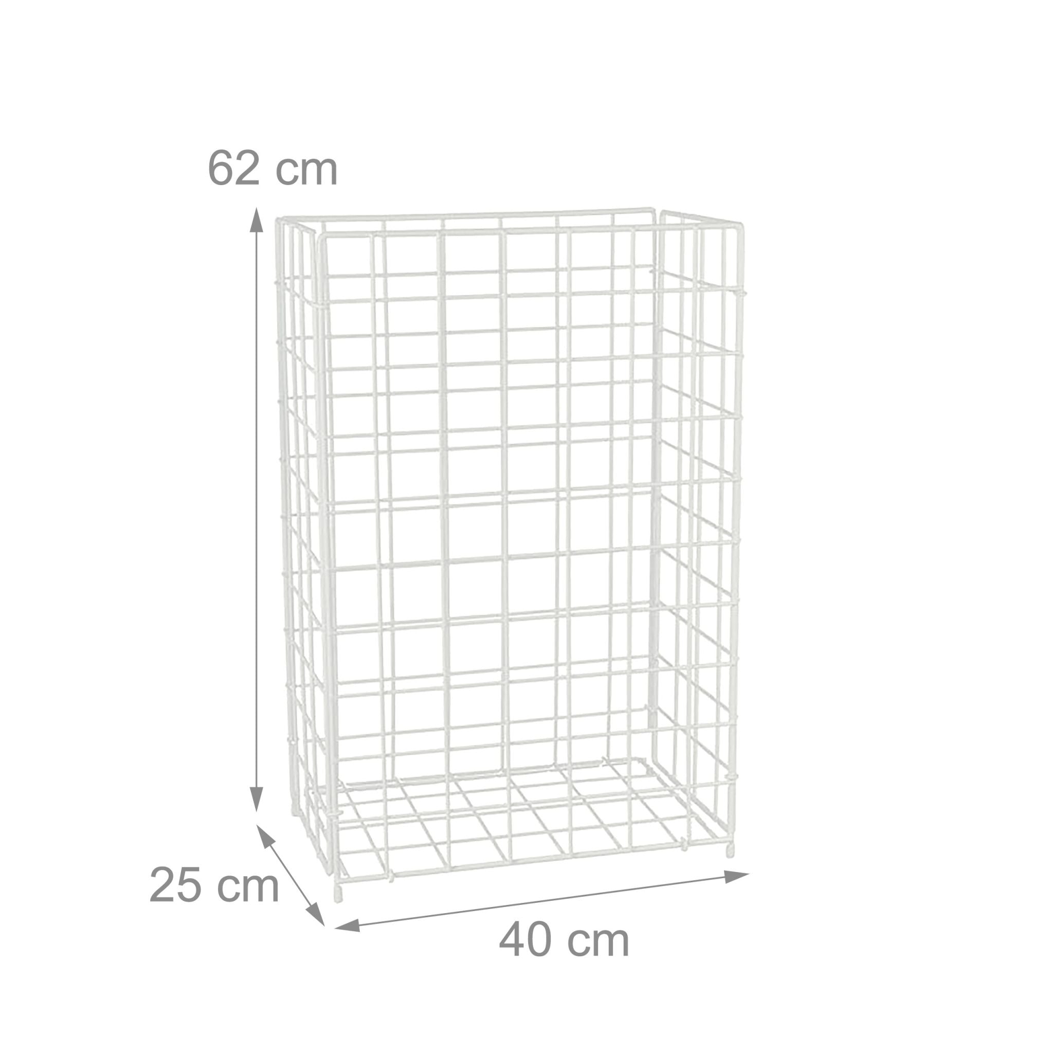 Papierkorb Gitter-Design 60L Weiss von Relaxdays