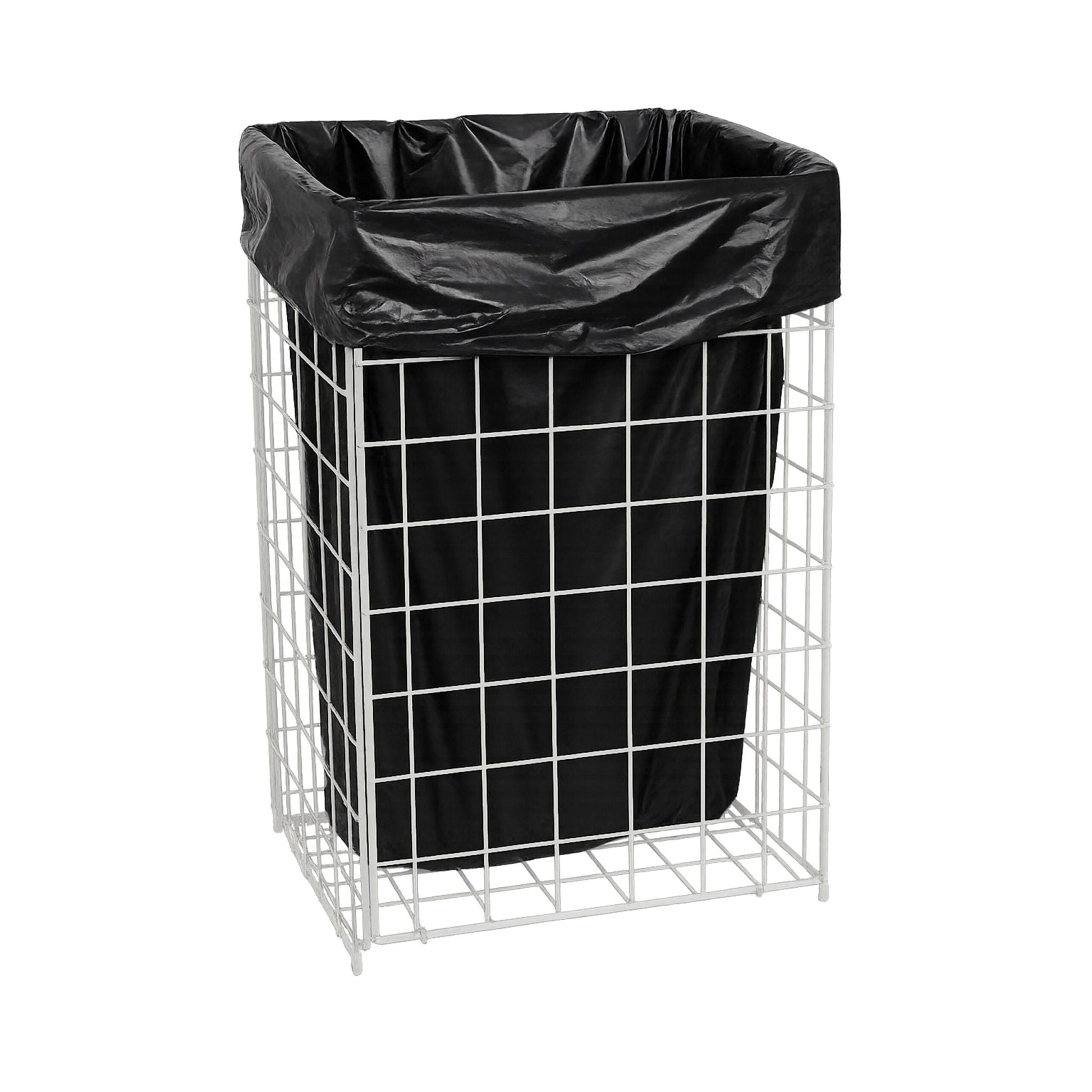 Papierkorb Gitter-Design 60L Weiss von Relaxdays