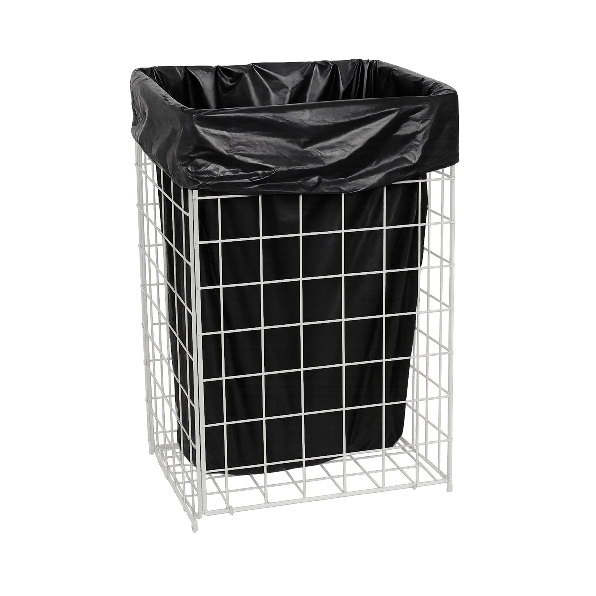 Papierkorb Gitter-Design 60L Weiss von Relaxdays