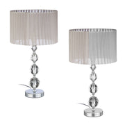 Tischlampe Kristalloptik 2er-Set Silber-Grau von Relaxdays