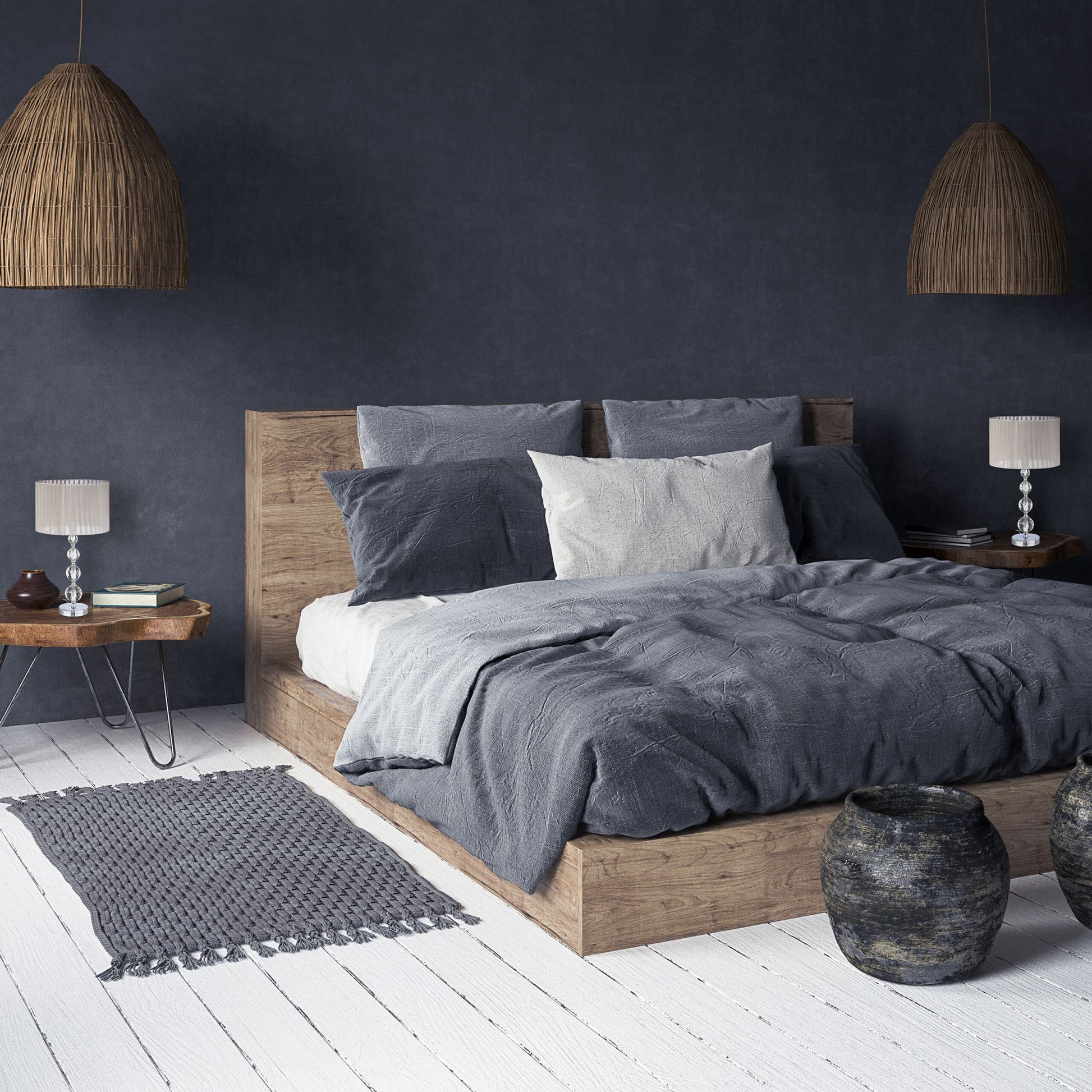 Tischlampe Kristalloptik 2er-Set Silber-Grau von Relaxdays