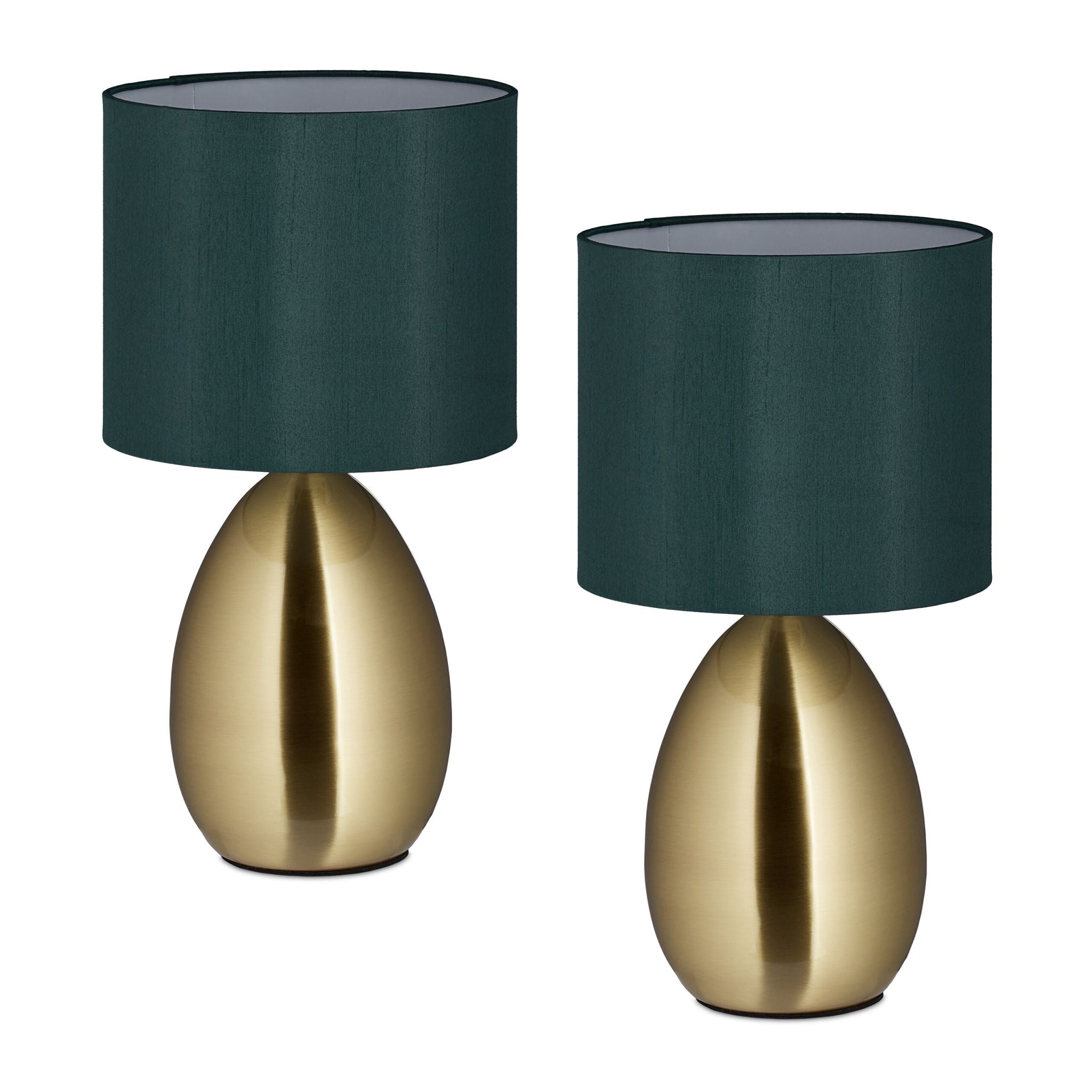 Nachttischlampe 2er-Set Dunkelgrün-Gold von Relaxdays