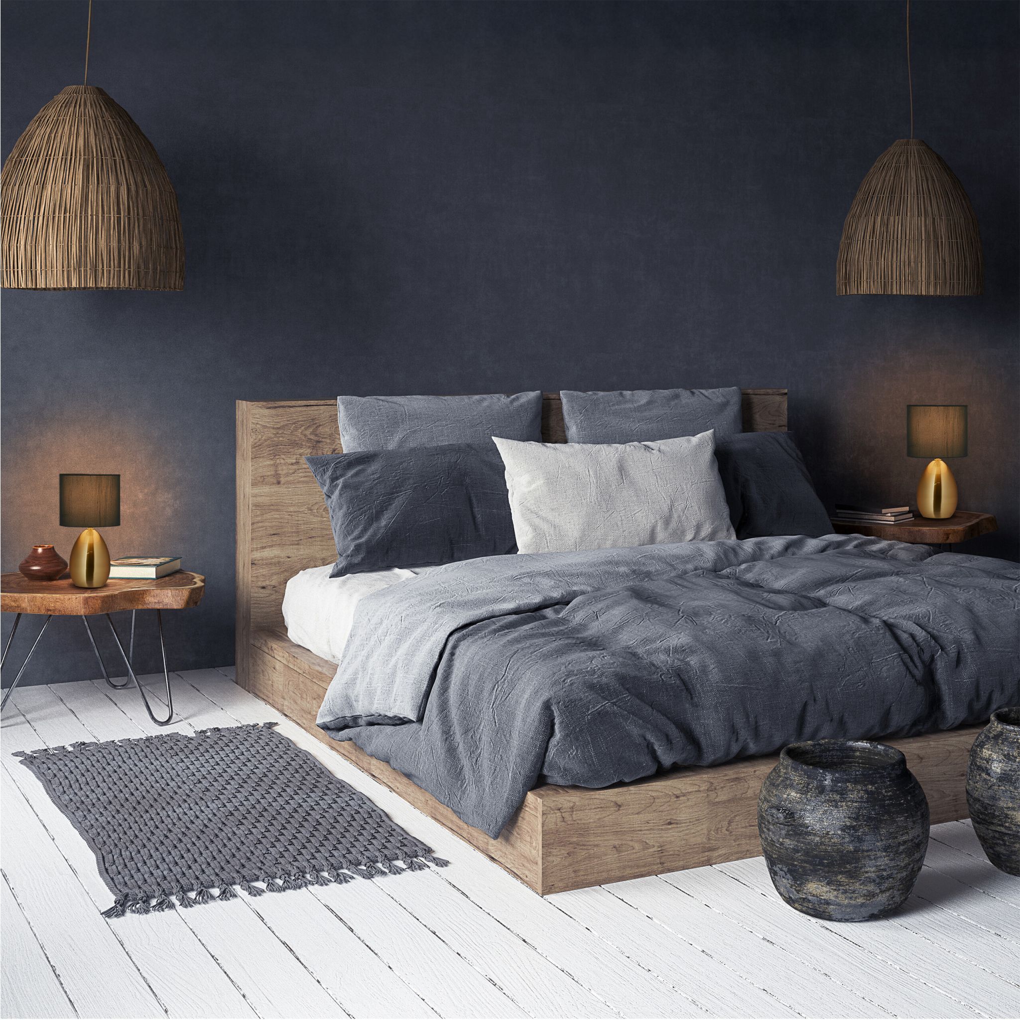 Nachttischlampe 2er-Set Dunkelgrün-Gold von Relaxdays