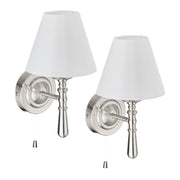 Wandlampe mit Schirm 2er-Set Weiss-Silber von Relaxdays