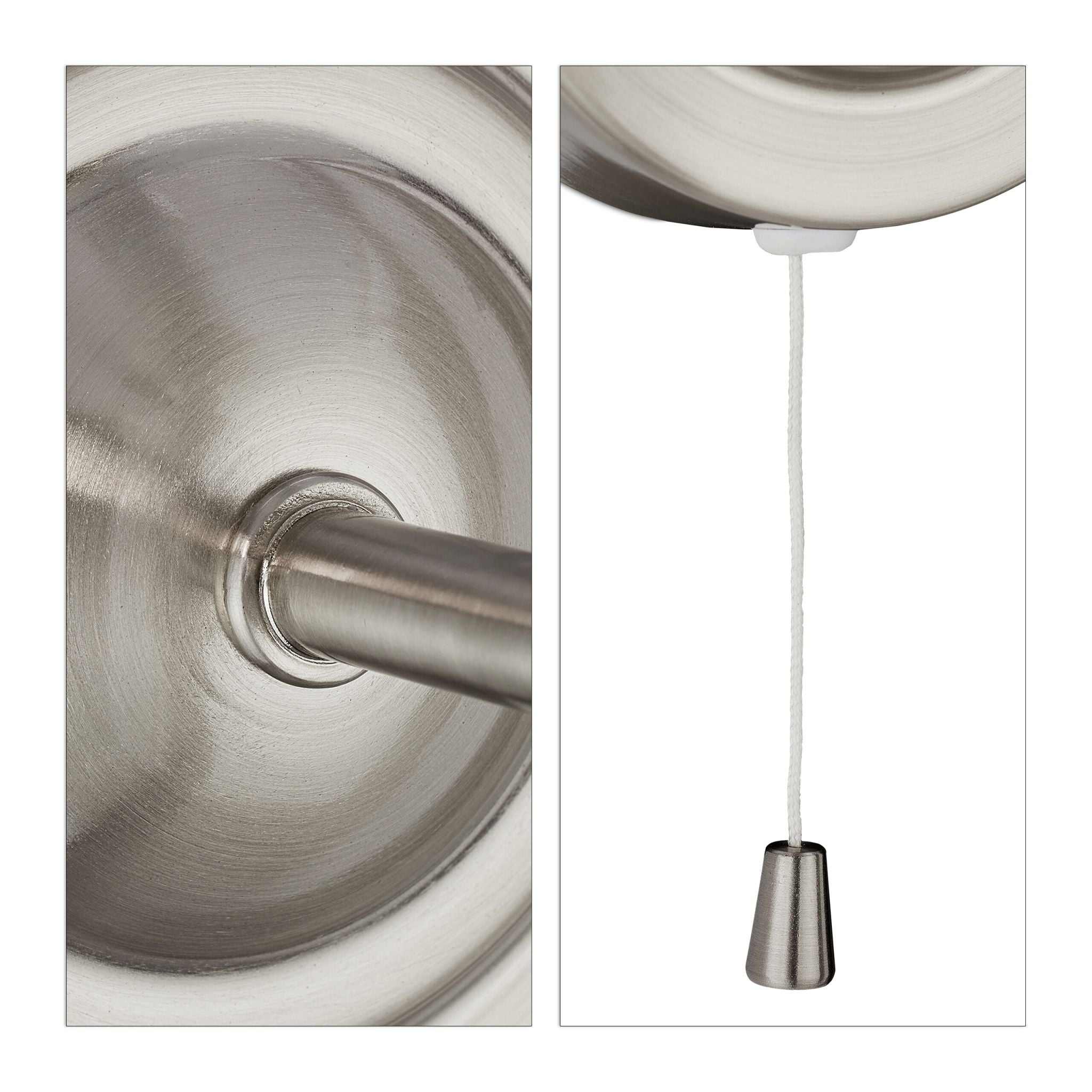 Wandlampe mit Schirm 2er-Set Weiss-Silber von Relaxdays