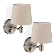 Wandlampe Vintage 2er-Set Beige-Gold-Silber von Relaxdays