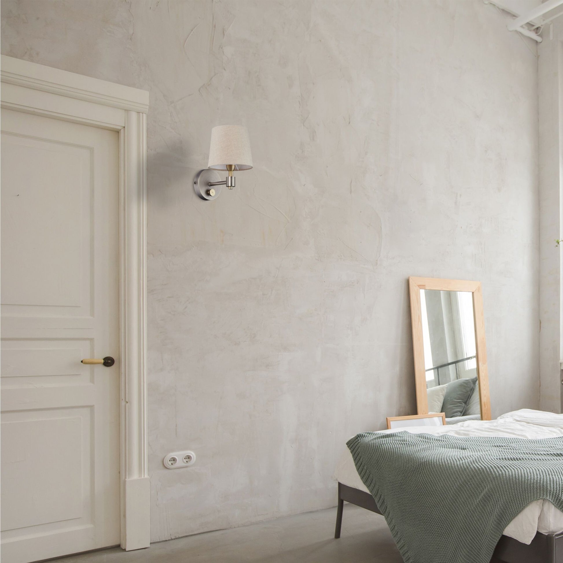 Wandlampe Vintage 2er-Set Beige-Gold-Silber von Relaxdays