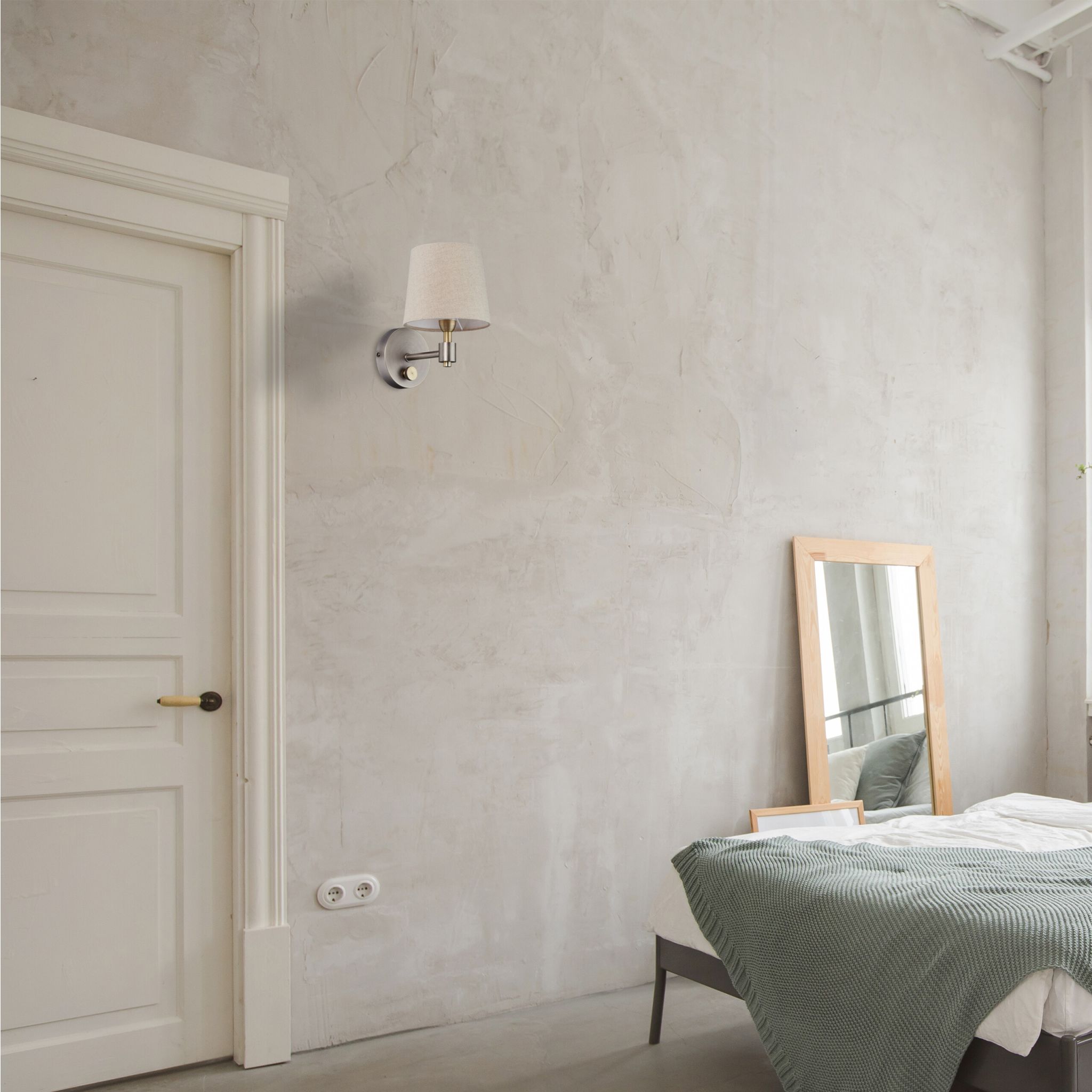 Wandlampe Vintage 2er-Set Beige-Gold-Silber von Relaxdays