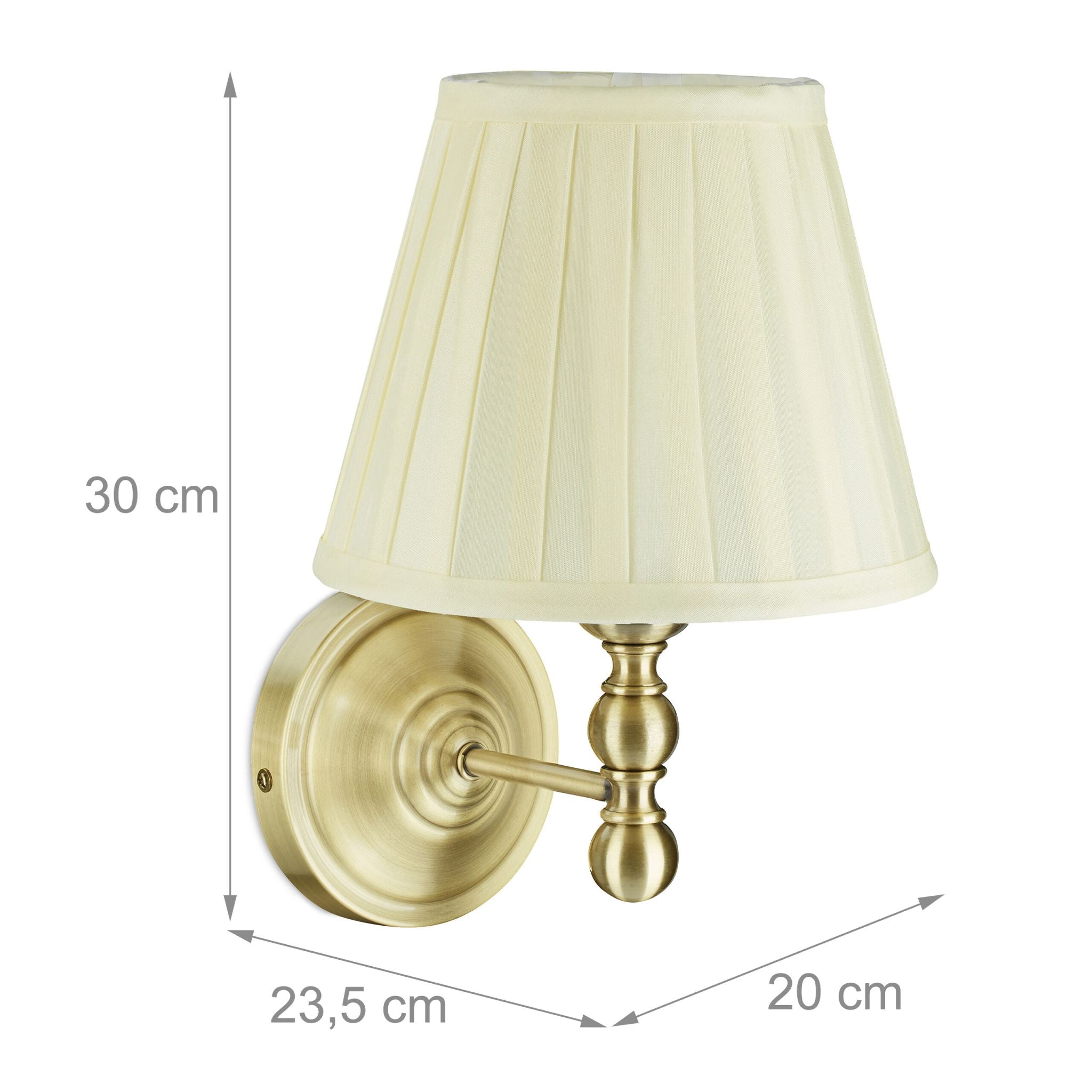 Antike Wandlampe 2er-Set Creme-Kupfer von Relaxdays