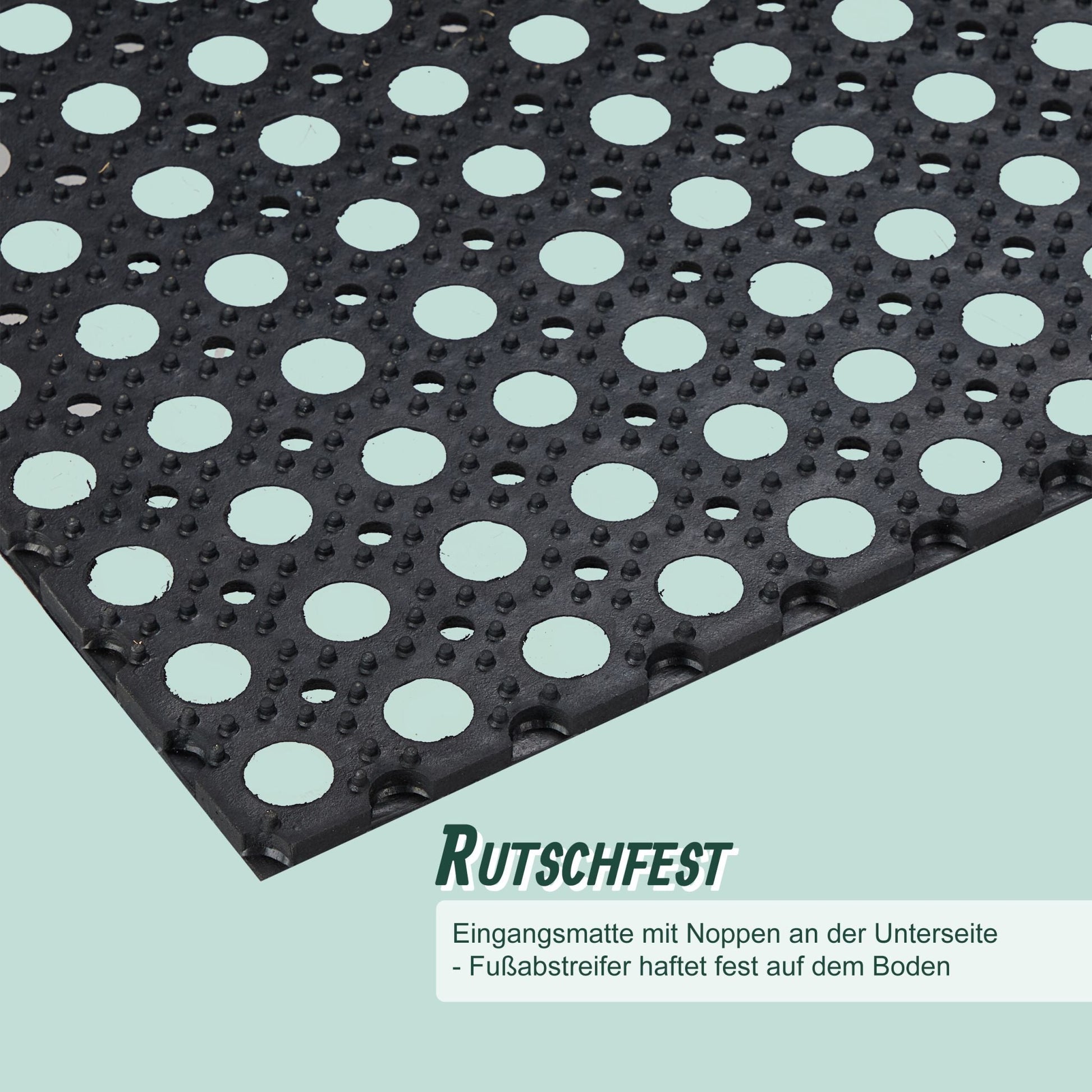 Fussmatte mit Löchern 100 x 50cm Schwarz von Relaxdays