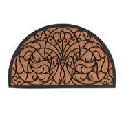 Halbrunde Fussmatte Ornament Hellbraun-Schwarz von Relaxdays