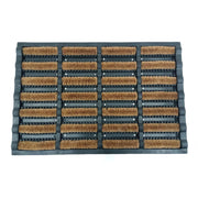 Fussmatte Gummi 60x40 mit Kokosbürsten Hellbraun-Schwarz von Relaxdays