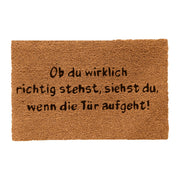 Fussmatte Ob du wirklich richtig stehst Hellbraun-Schwarz von Relaxdays