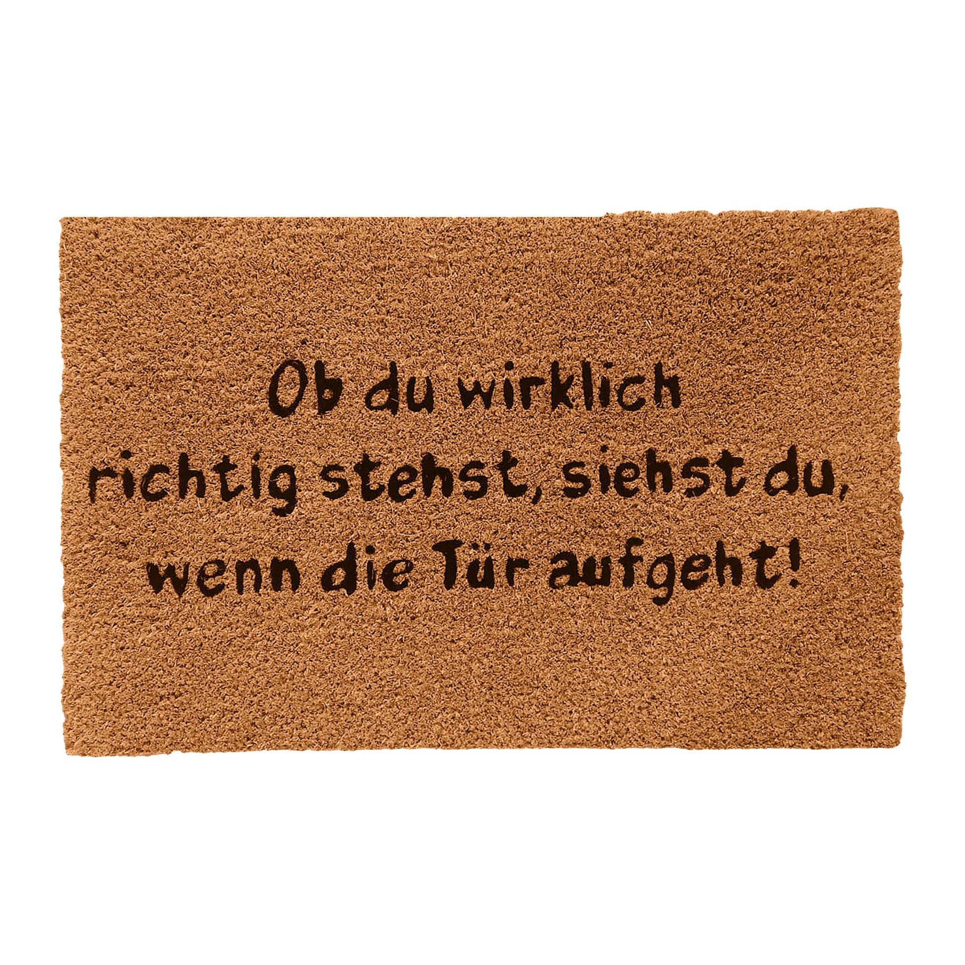 Fussmatte Ob du wirklich richtig stehst Hellbraun-Schwarz von Relaxdays