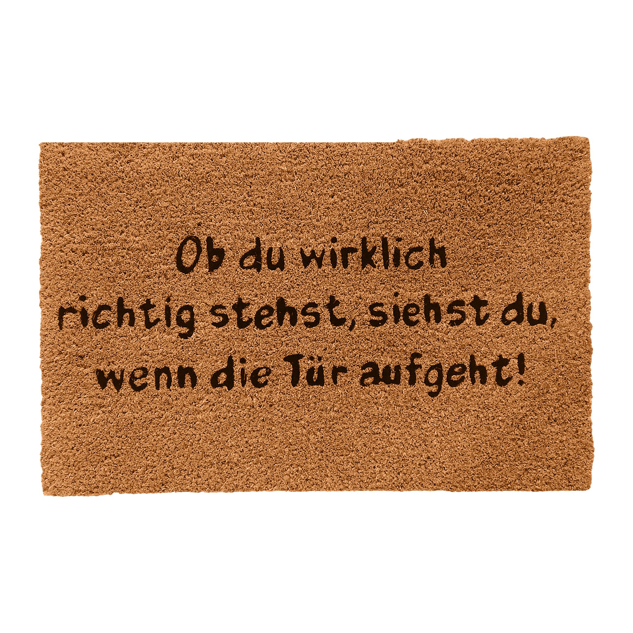 Fussmatte Ob du wirklich richtig stehst Hellbraun-Schwarz von Relaxdays