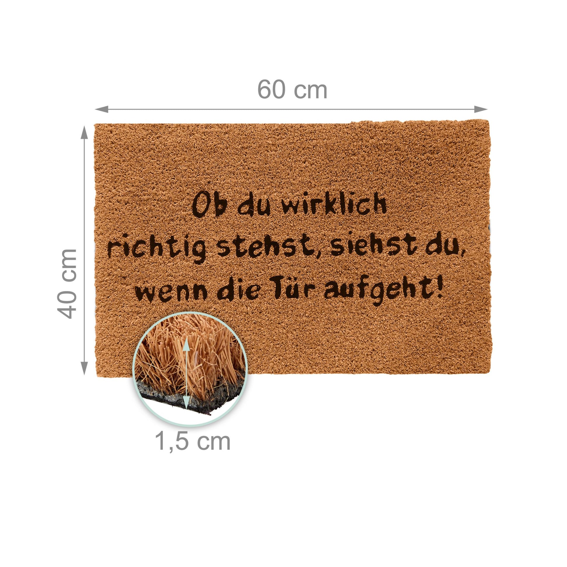 Fussmatte Ob du wirklich richtig stehst Hellbraun-Schwarz von Relaxdays