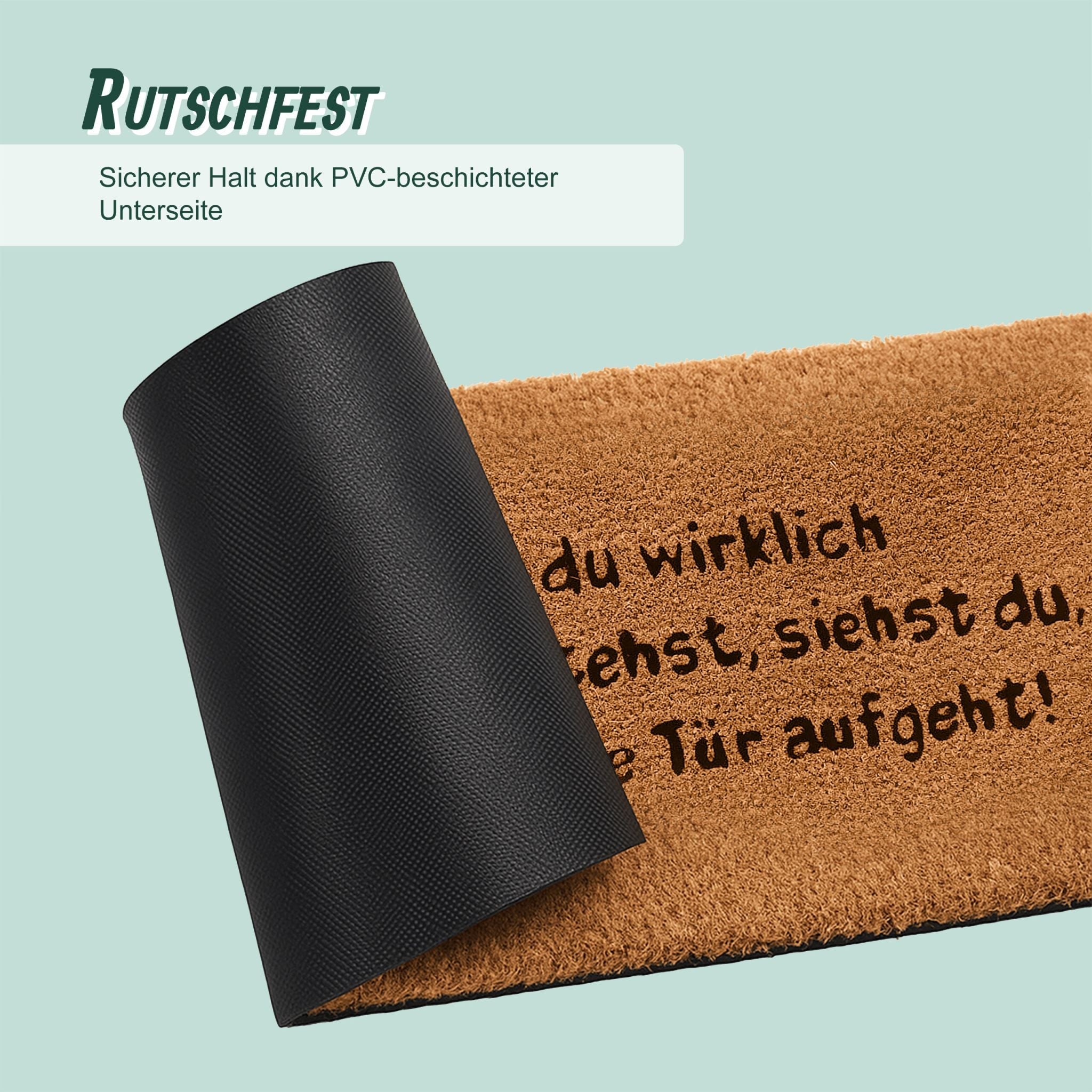 Fussmatte Ob du wirklich richtig stehst Hellbraun-Schwarz von Relaxdays