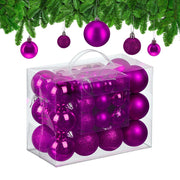 Weihnachtskugeln 50er-Set Matt-Glänzend-Glitzer Pink-Silber von Relaxdays