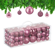 Weihnachtskugeln 76er-Set Rosa-Silber von Relaxdays