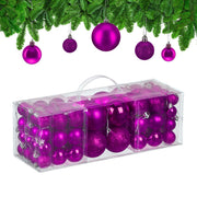 Weihnachtskugeln 76er-Set Pink-Silber von Relaxdays