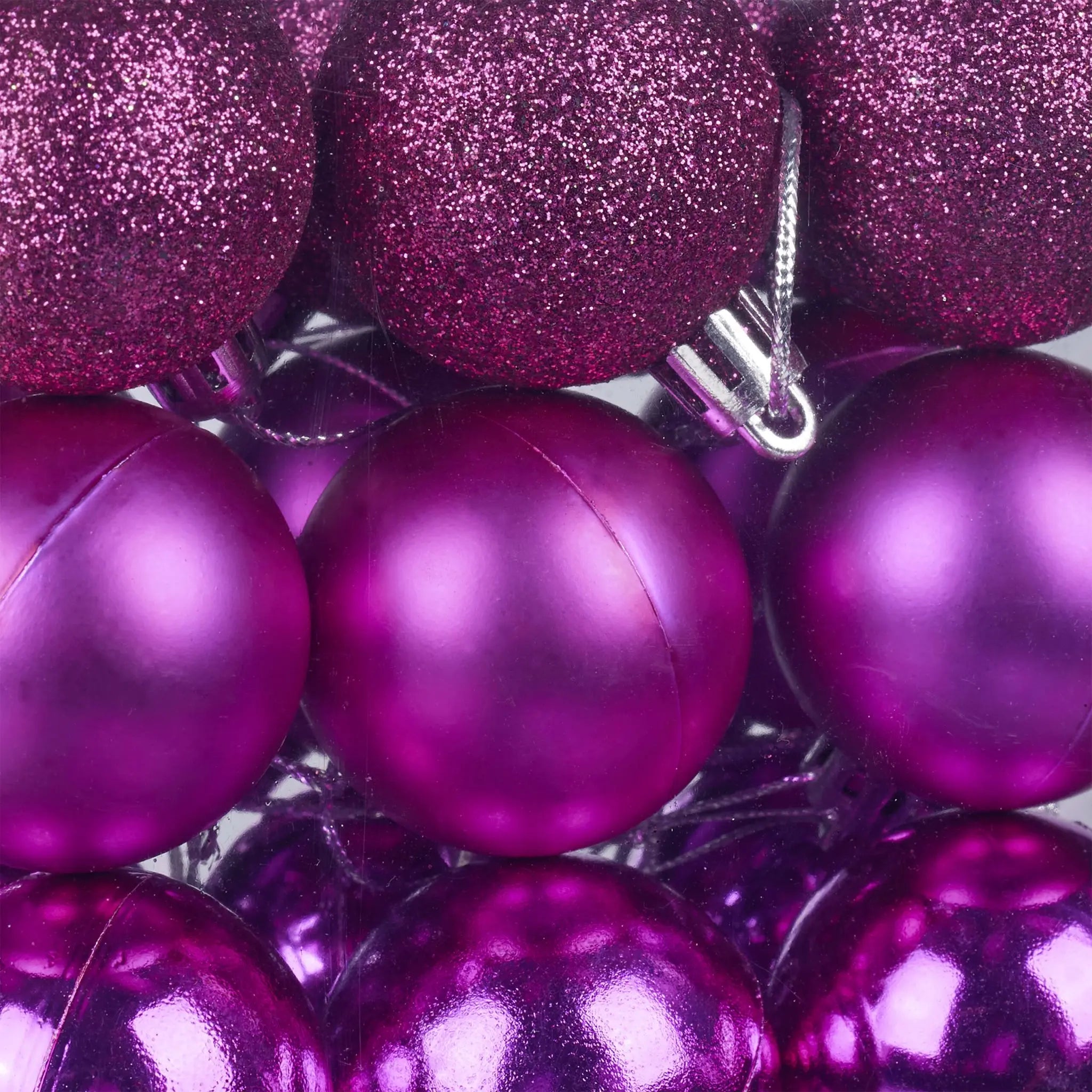 Weihnachtskugeln 76er-Set Pink-Silber von Relaxdays