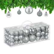 Weihnachtskugeln 76er-Set Silber von Relaxdays