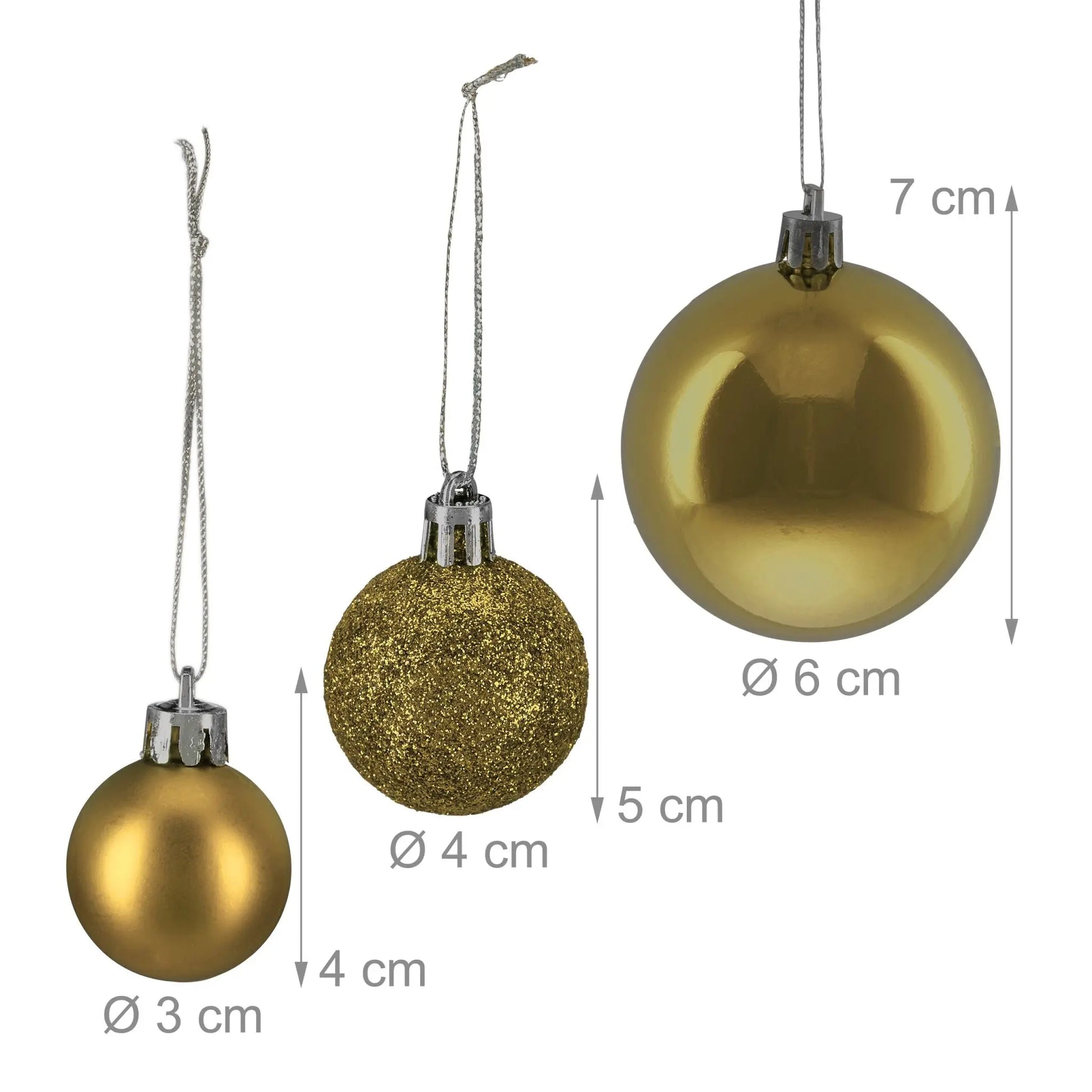 Weihnachtskugeln 138er-Set Gold-Silber von Relaxdays