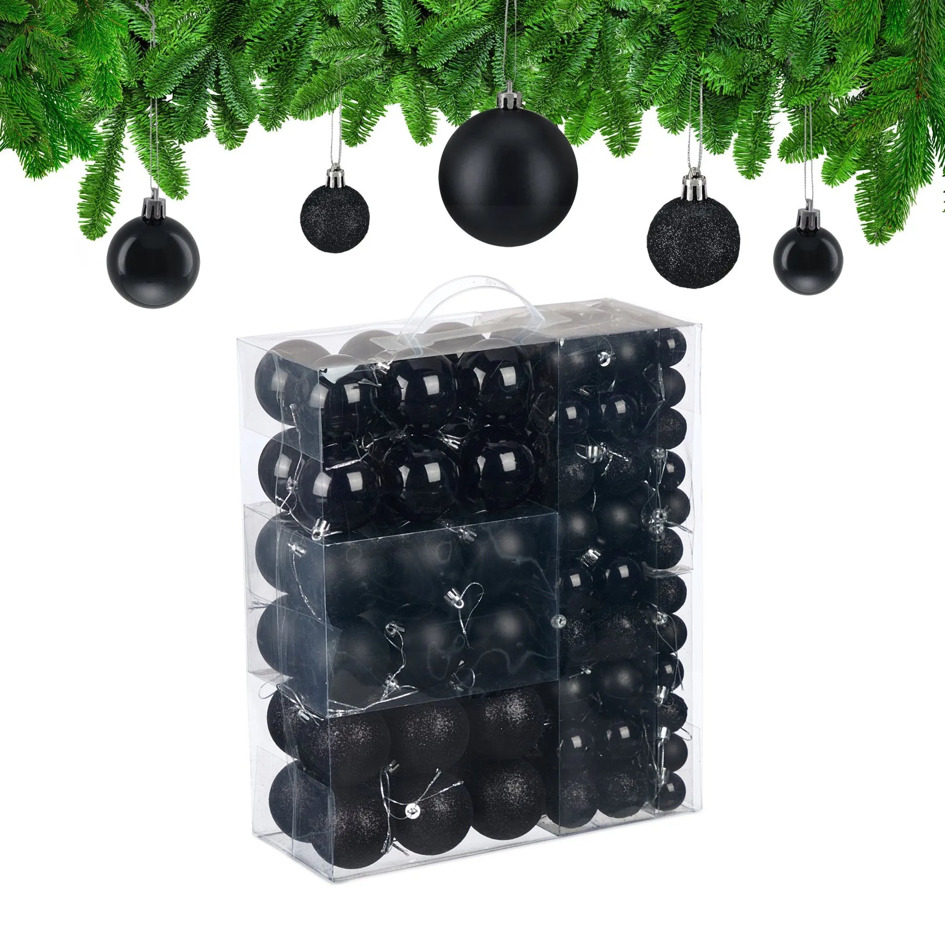 Weihnachtskugeln 138er-Set Schwarz-Silber von guteszeug.ch