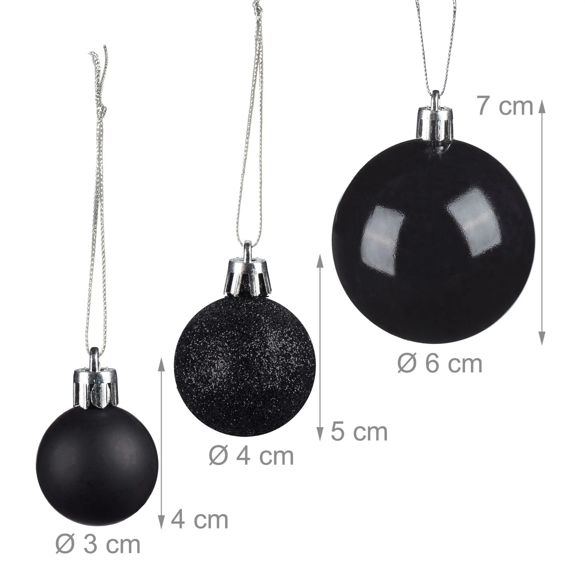 Weihnachtskugeln 138er-Set Schwarz-Silber von guteszeug.ch