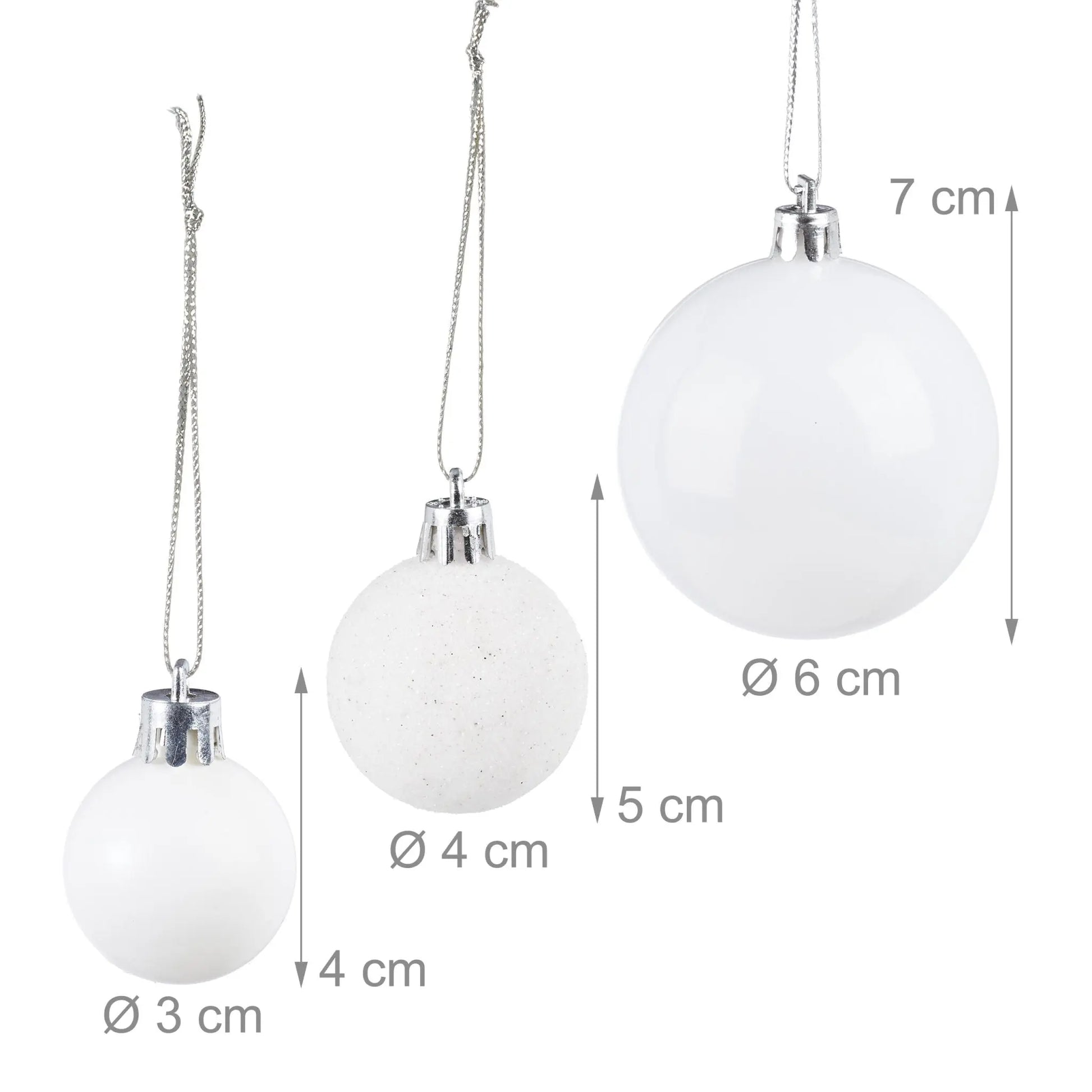 Weihnachtskugeln 138er-Set Weiss-Silber von guteszeug.ch