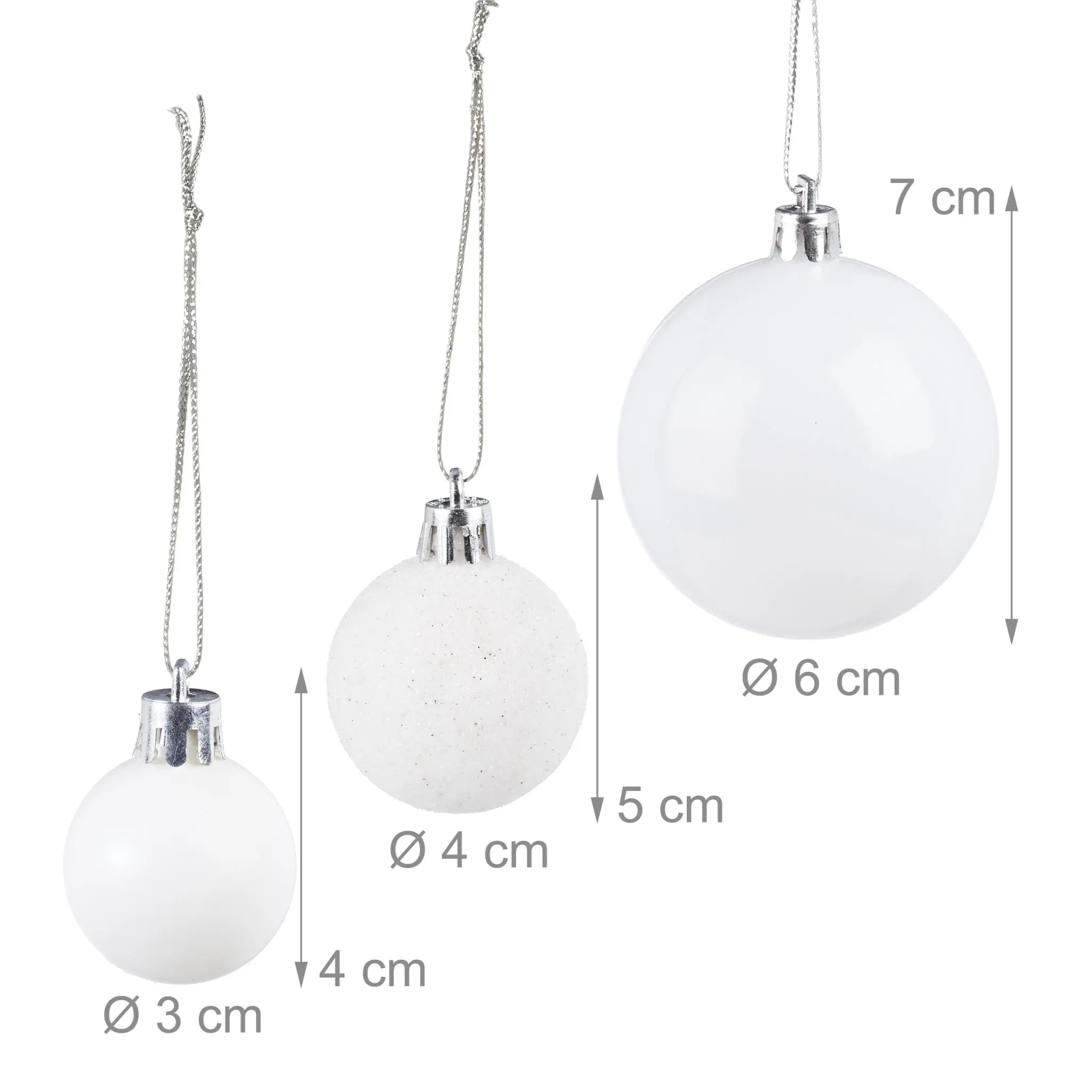 Weihnachtskugeln 138er-Set Weiss-Silber von guteszeug.ch