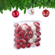 Weihnachtskugeln Rentier 50er-Set Rot-Weiss-Silber von Relaxdays