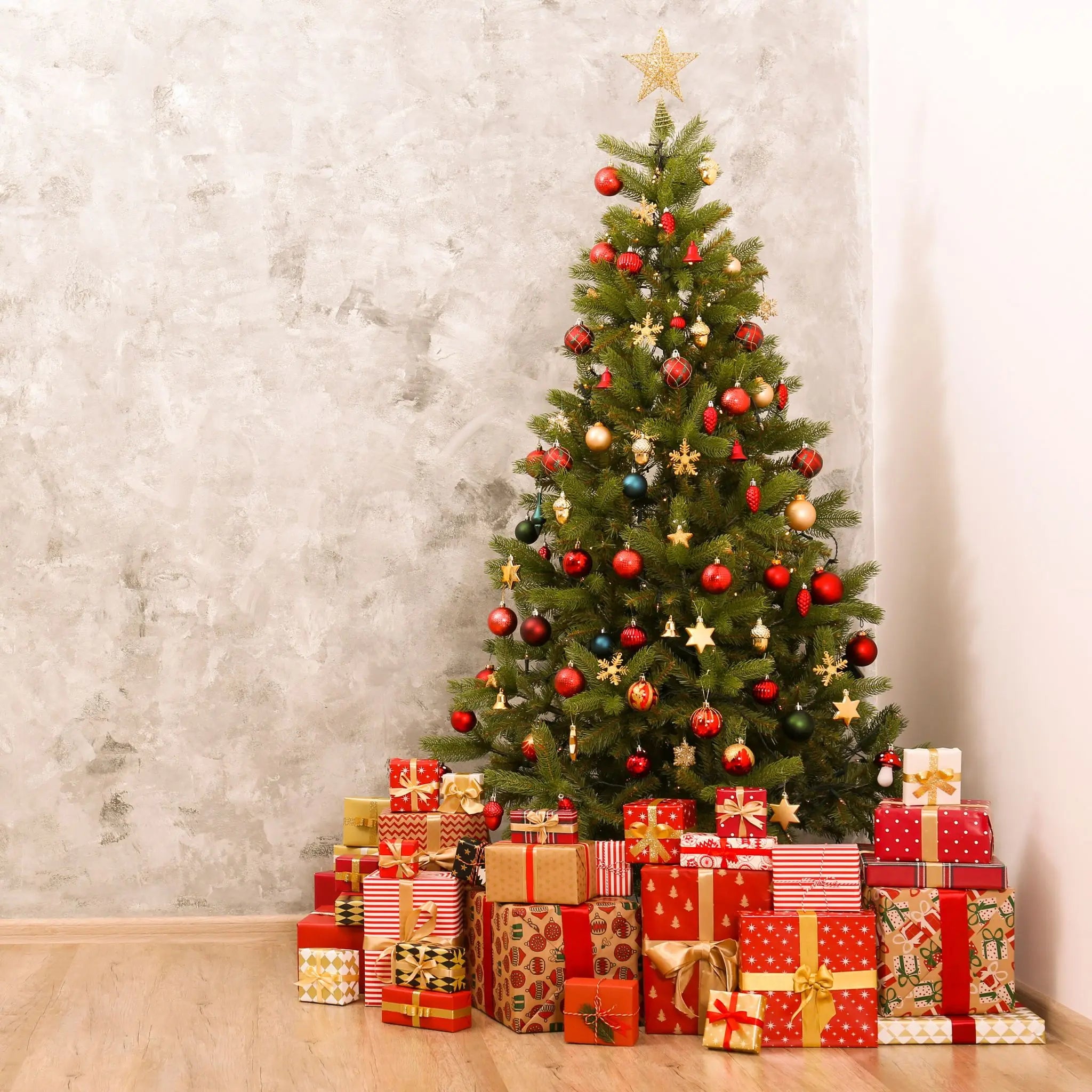 Weihnachtskugeln Rentier 50er-Set Rot-Weiss-Silber von Relaxdays