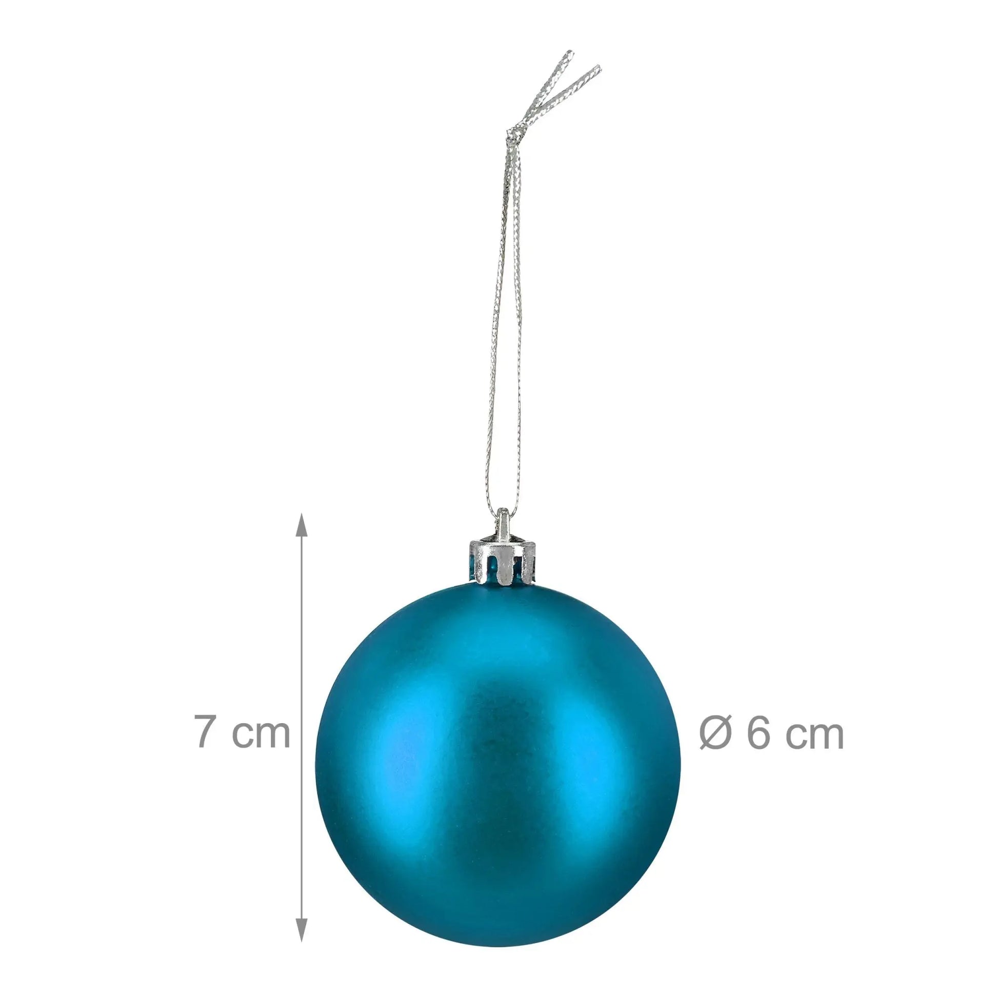 Weihnachtskugeln im 50er-Set Matt-Glänzend-Glitzer Türkis-Silber von Relaxdays