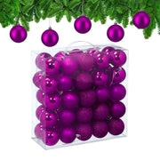 Weihnachtskugeln im 50er-Set Matt-Glänzend-Glitzer Pink-Silber von Relaxdays