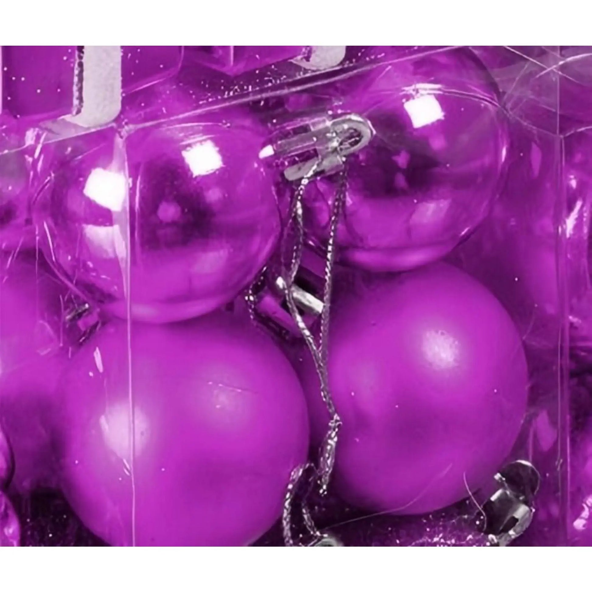 Weihnachtskugeln im 50er-Set Matt-Glänzend-Glitzer Pink-Silber von Relaxdays
