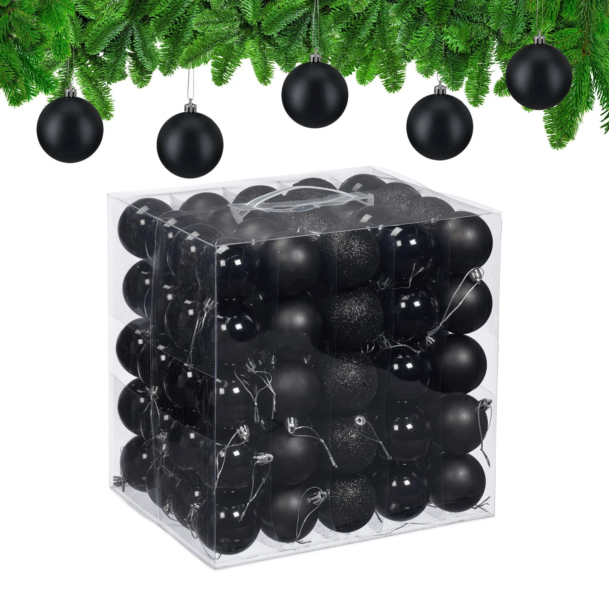 Weihnachtskugeln im 100er-Set Schwarz-Silber von guteszeug.ch
