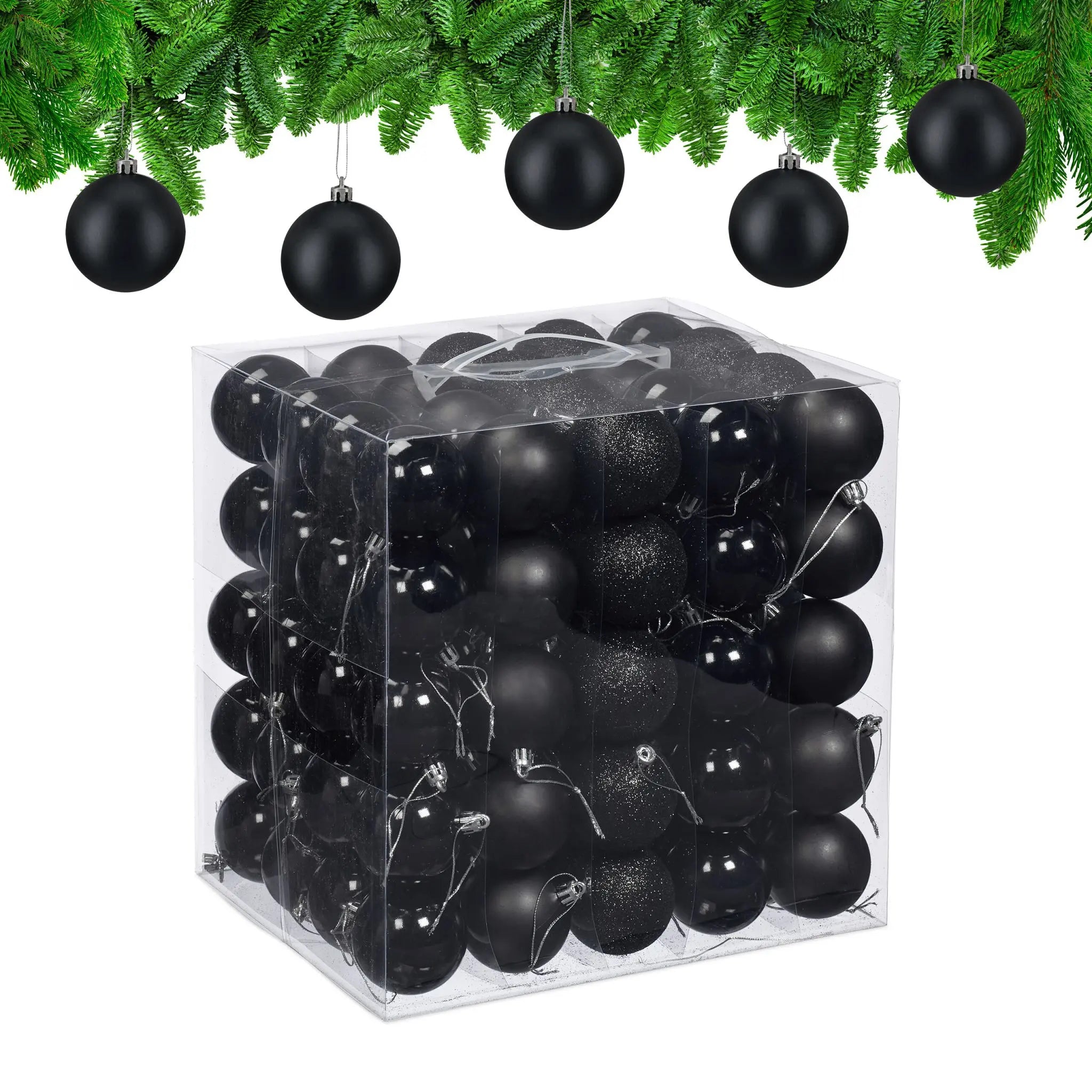 Weihnachtskugeln im 100er-Set Schwarz-Silber von guteszeug.ch