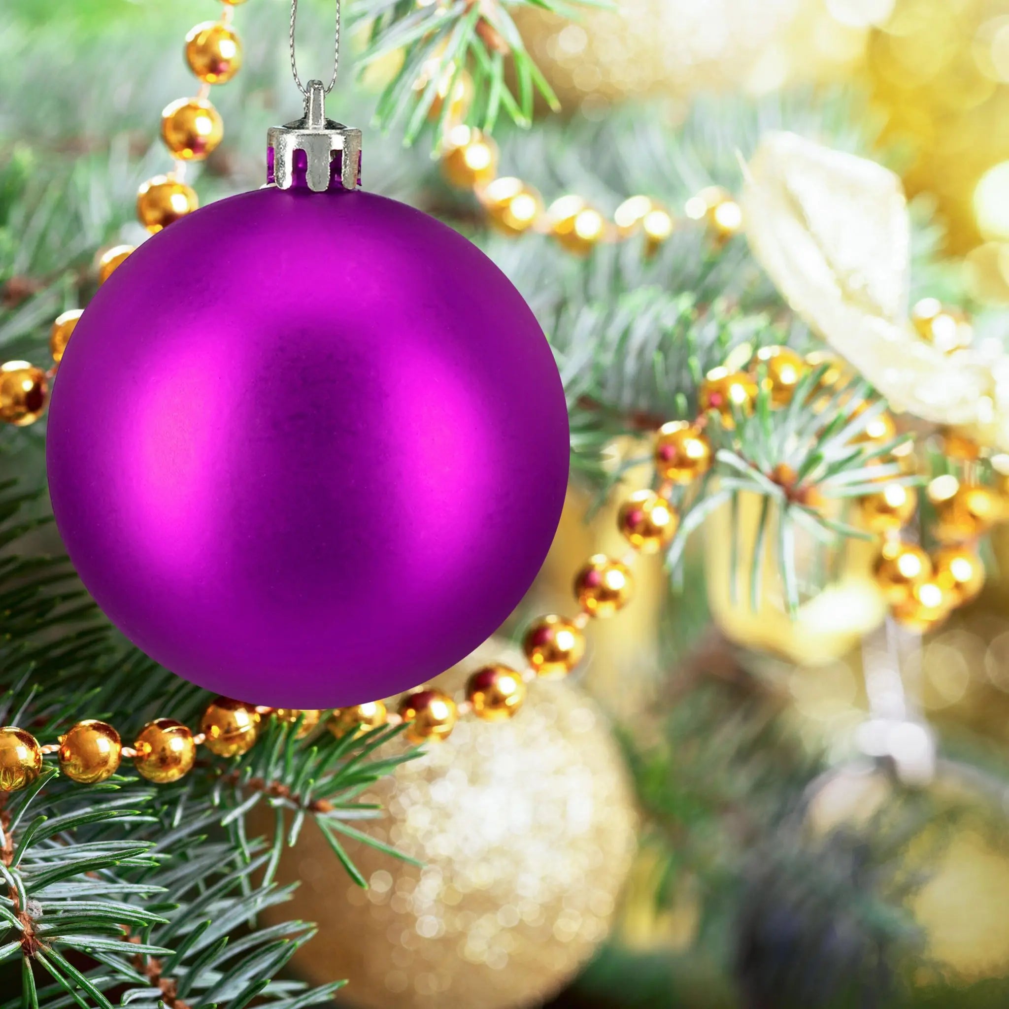 Weihnachtskugeln im 100er-Set Pink-Silber von Relaxdays