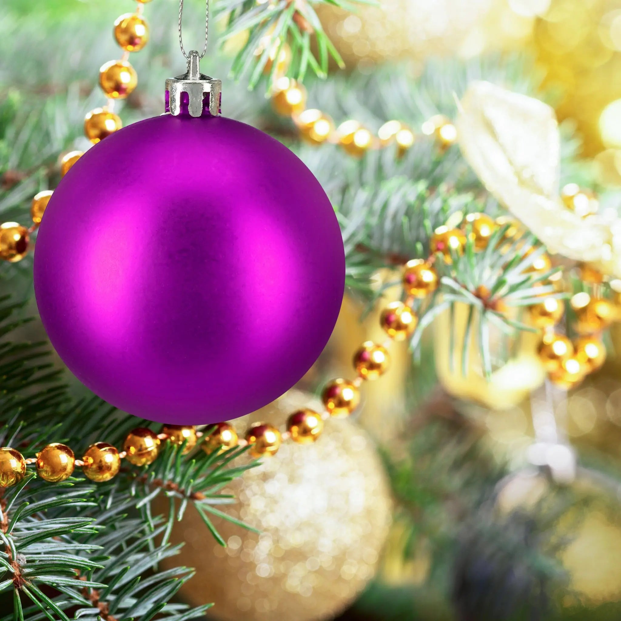 Weihnachtskugeln 50er-Set Matt Pink-Silber von Relaxdays