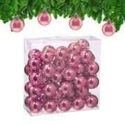 Weihnachtskugeln im 50er-Set Glänzend Rosa-Silber von Relaxdays