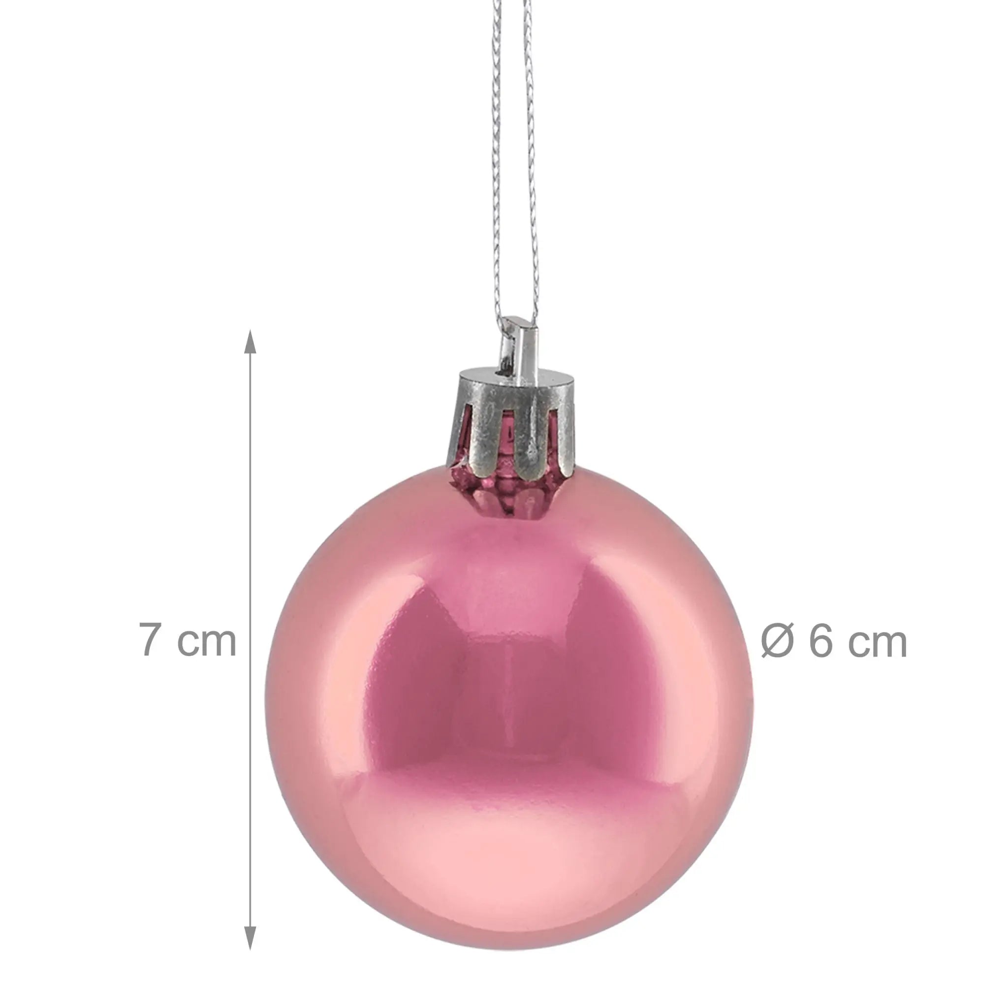 Weihnachtskugeln im 50er-Set Glänzend Rosa-Silber von Relaxdays