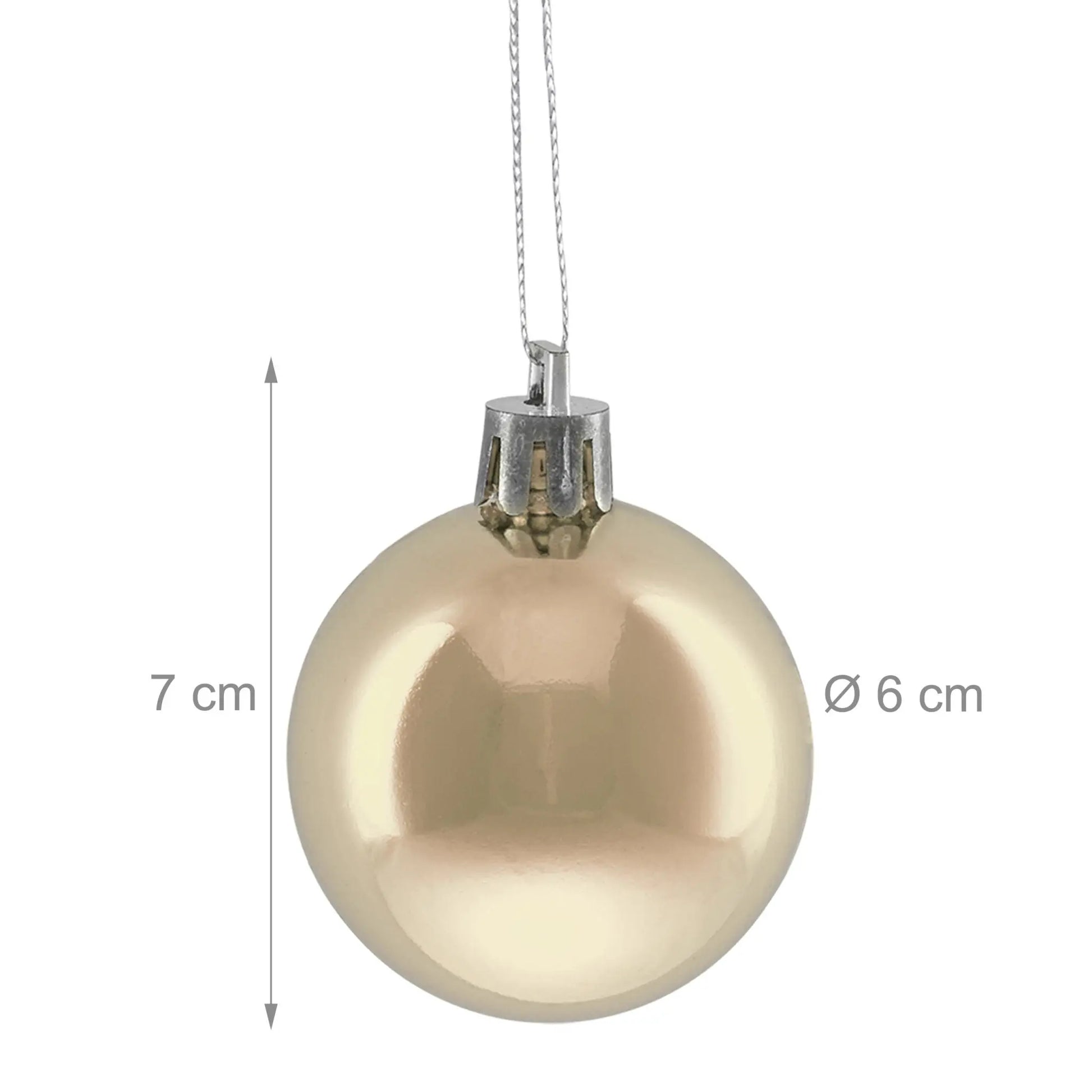Weihnachtskugeln im 50er-Set Glänzend Creme-Silber von Relaxdays