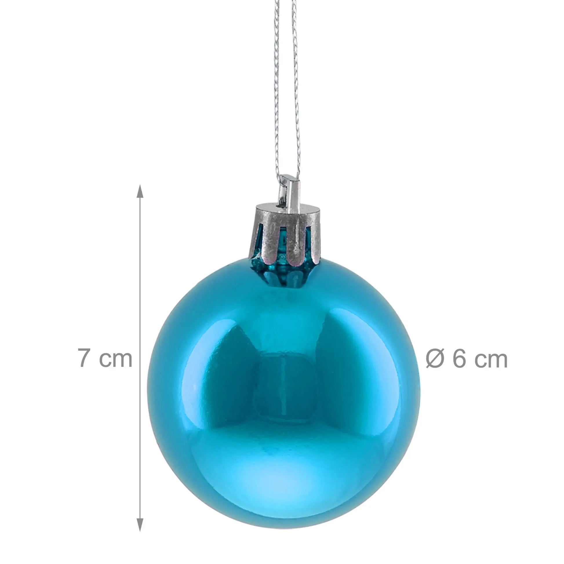 Weihnachtskugeln im 50er-Set Glänzend Türkis-Silber von Relaxdays