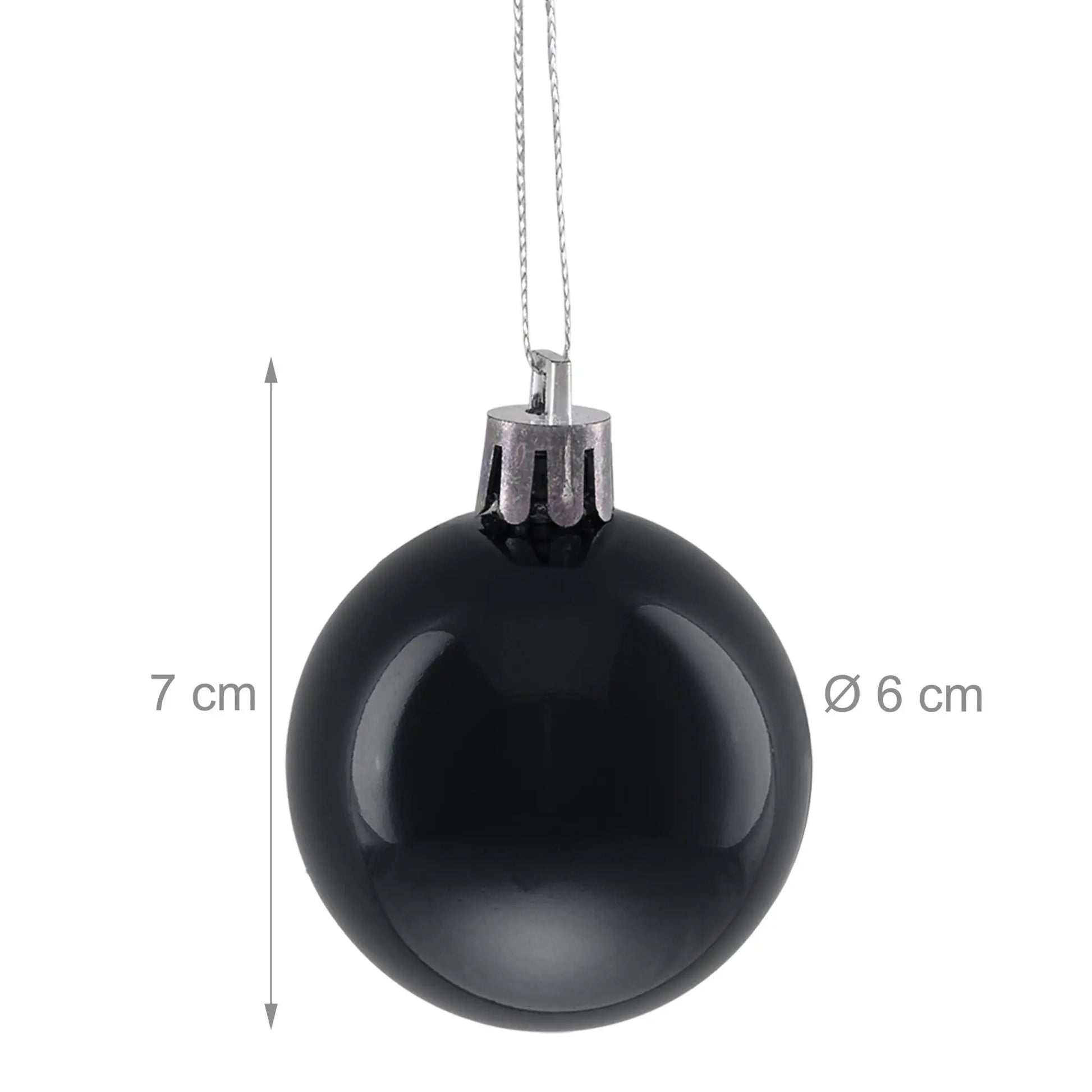 Weihnachtskugeln im 50er-Set Glänzend Schwarz-Silber von Relaxdays