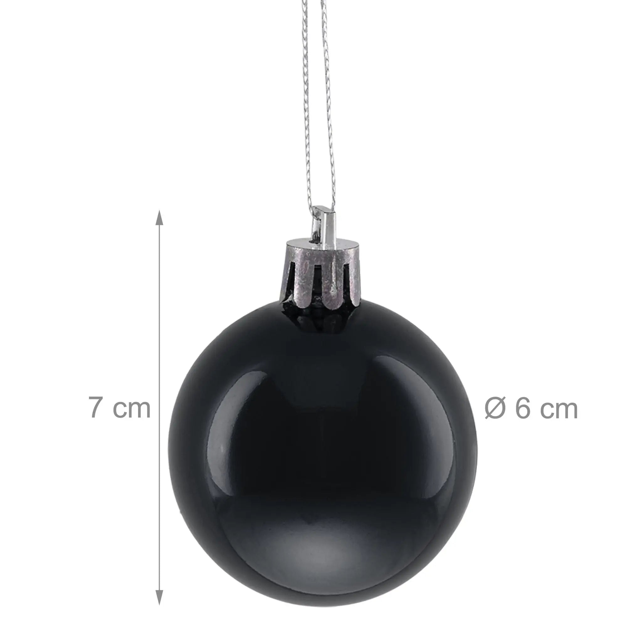 Weihnachtskugeln im 50er-Set Glänzend Schwarz-Silber von Relaxdays