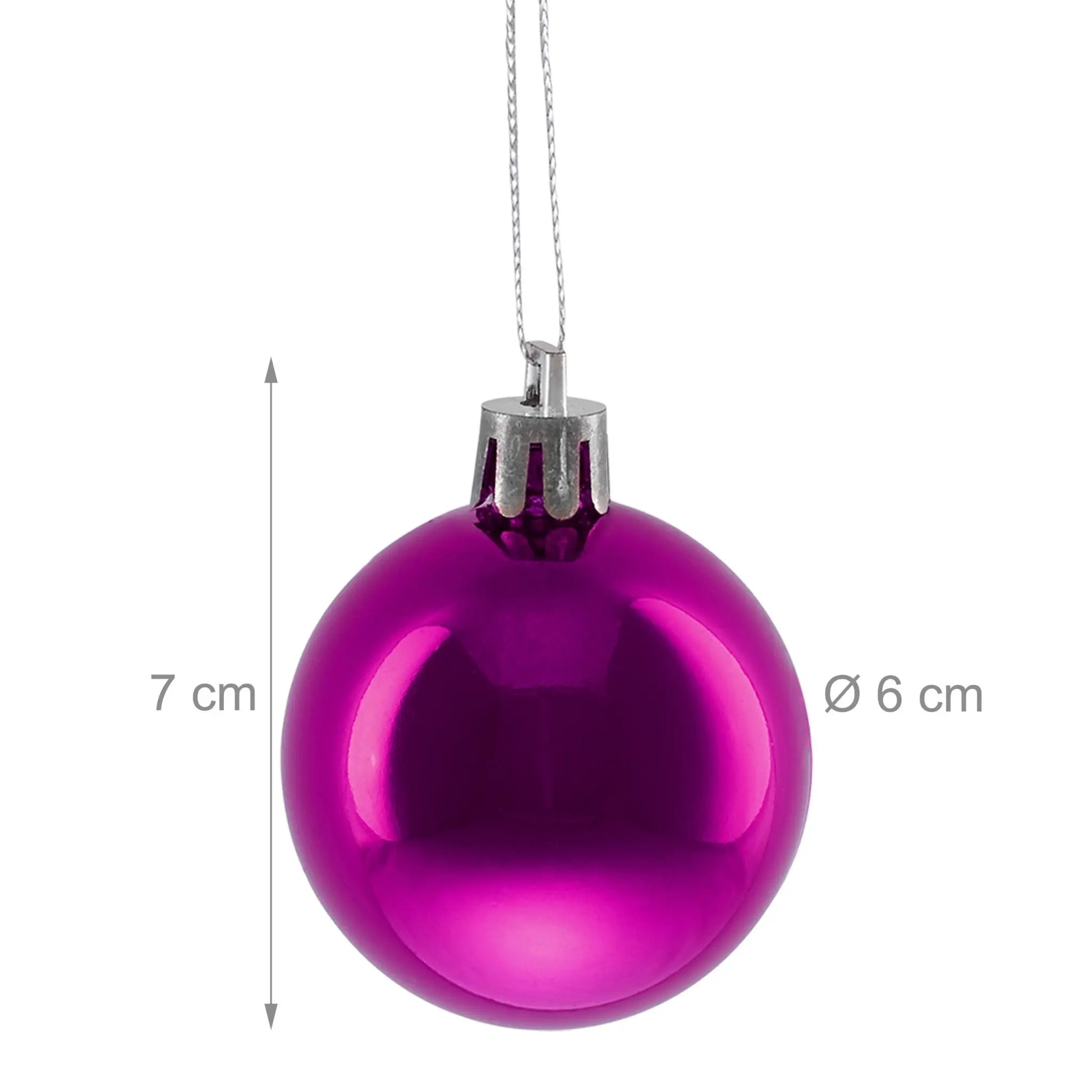 Weihnachtskugeln im 50er-Set Glänzend Pink-Silber von Relaxdays