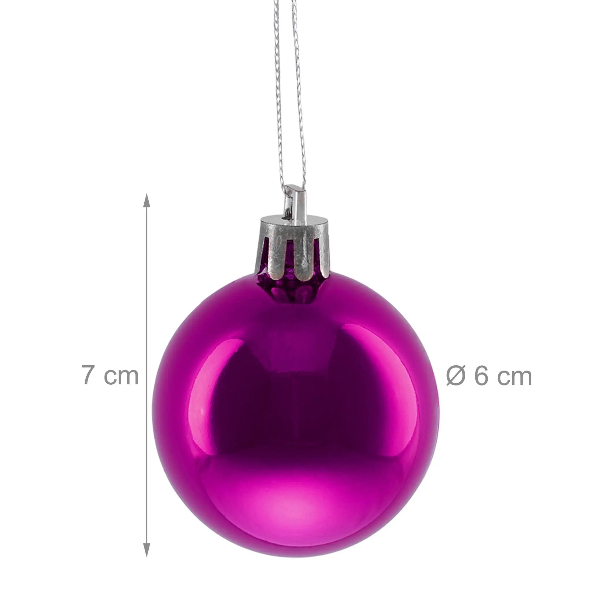Weihnachtskugeln im 50er-Set Glänzend Pink-Silber von Relaxdays