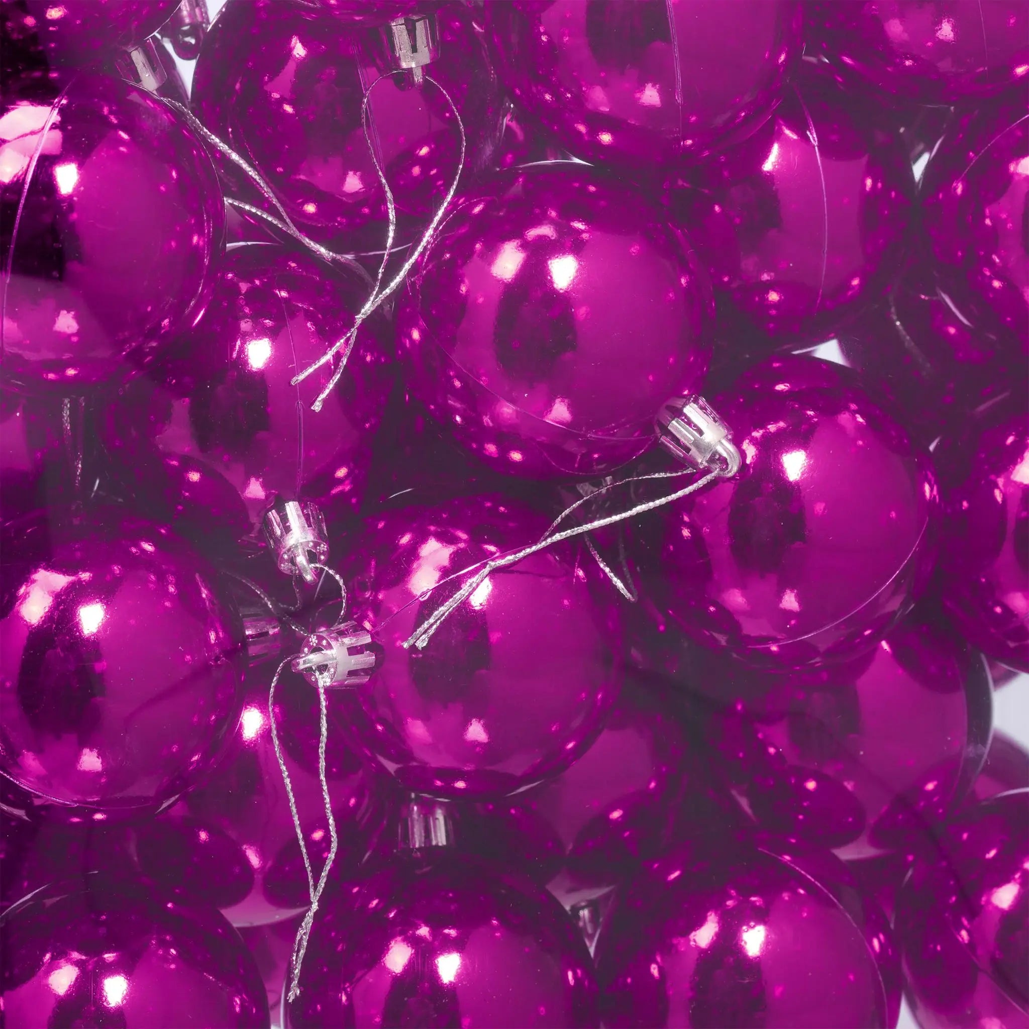 Weihnachtskugeln im 50er-Set Glänzend Pink-Silber von Relaxdays