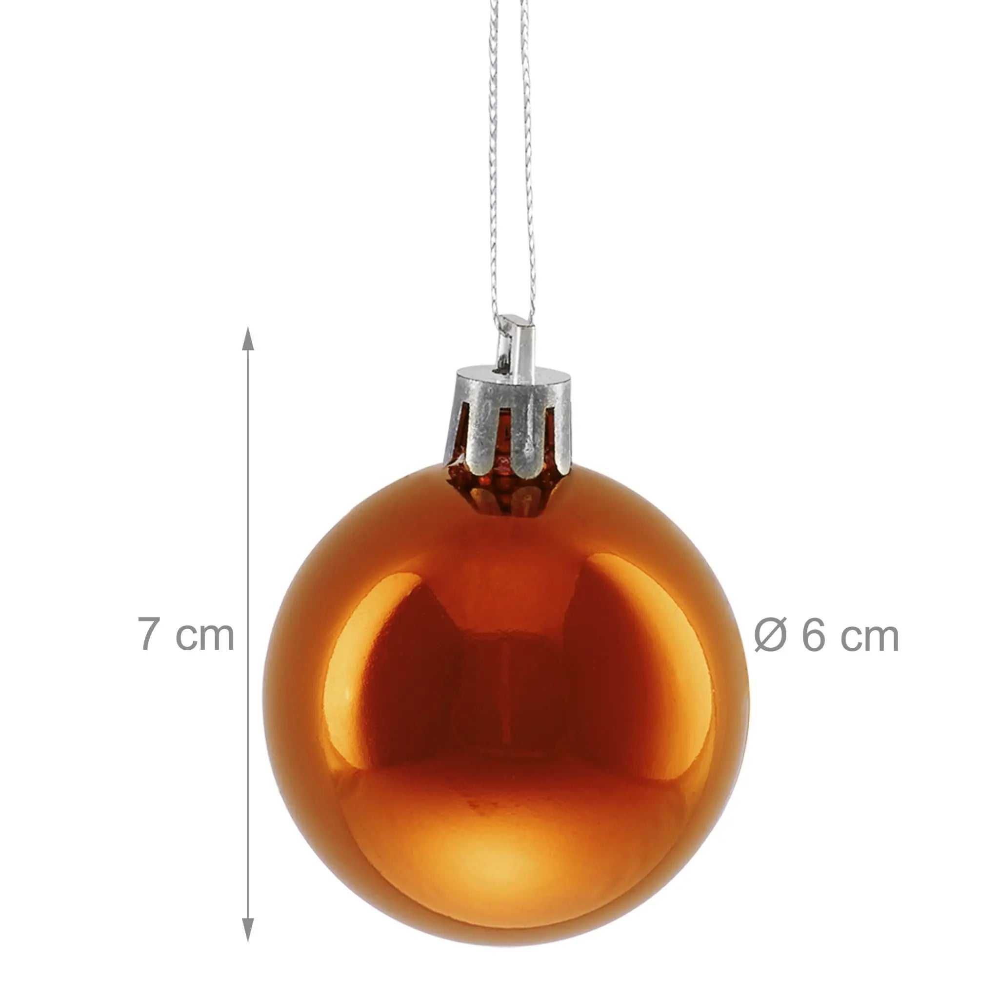 Weihnachtskugeln im 50er-Set Glänzend Orange-Silber von Relaxdays